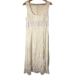 BADGLEY MISCHKA Cream Lace Midi Dress 8